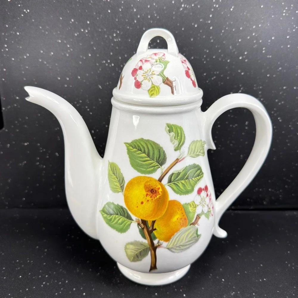 Portmeirion Pomona Coffee Pot Ingestrie Pippin Apple Botanical Made in England